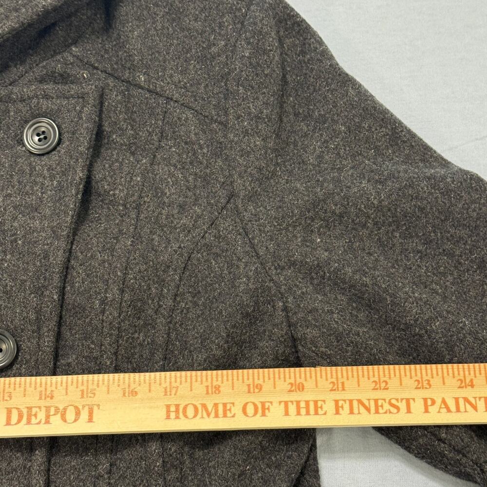 Cato Black Wool Blend Pea Coat Womens Double Breasted Warm Winter Jacket Classic - Picture 9 of 16